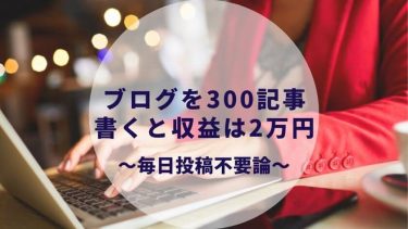 ブログを300記事書くと収益は2万円PV数は月5万【毎日投稿は意味ない論】